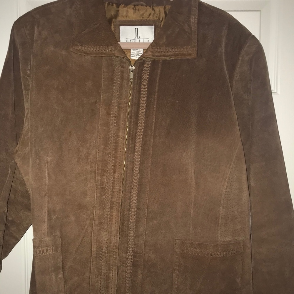 Brown suede zipped jacket